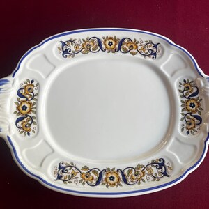 Ceramic Platter, Blue Platter, Serving Platter, Italy Platter, Tureen Lid, Accent Platter, Floral Platter, Art Platter, Artisan Platter