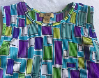 Geometrische Top, Sommer-Top, ärmelloses Top, abstrakte Bluse, ärmelloses Top, SommerBluse, Mod ärmelloses Top, geometrische Bluse, Mod Top