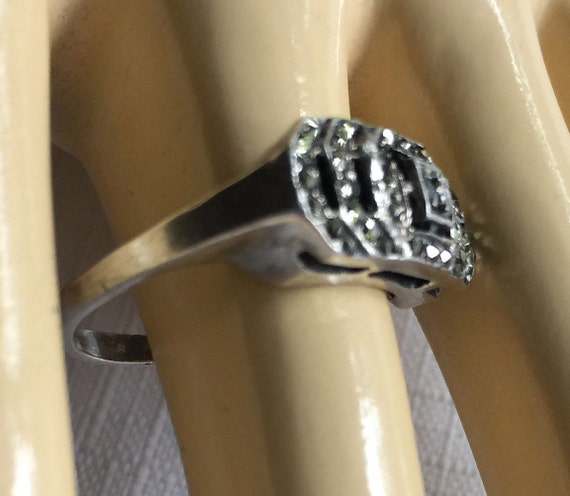 Marcasite Ring, Sparkly Ring, Deco Ring, Pave Mar… - image 7