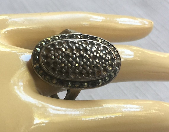 Gothic Ring, Steampunk Ring, Black Ring, Marcasit… - image 6