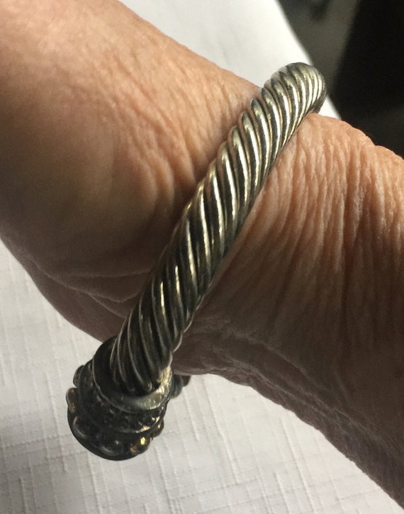 Silver Cuff Bracelet, Ethnic Bracelet, Swirl Brac… - image 7