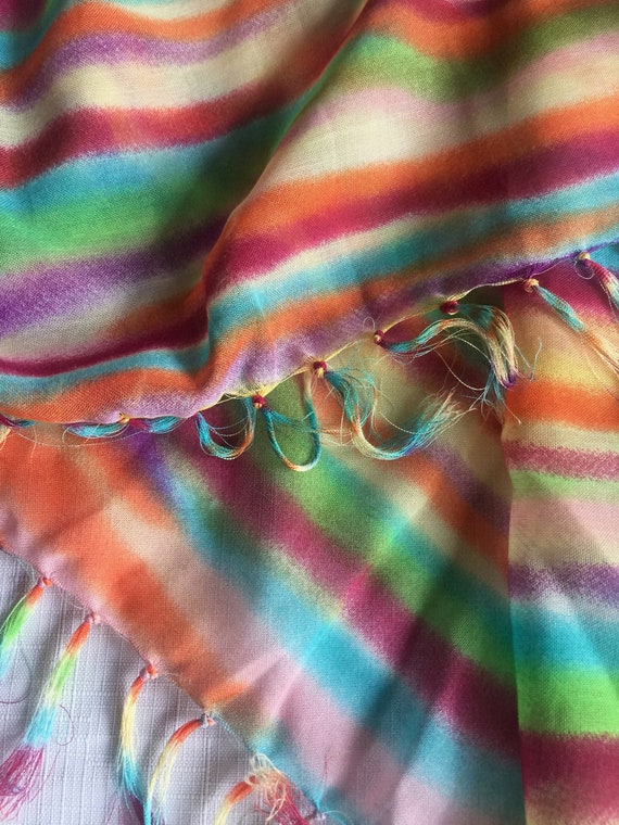 Multi-Color Scarf, Rainbow Scarf, Colorful Sheer … - image 5