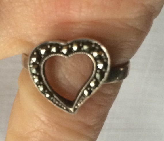 Marcasite Ring, Marcasite Heart Ring, Heart Ring,… - image 5