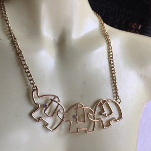Elephant Pendant, Elephant Necklace, Elephant Jewelry, Elephant Bib, 80 Bib Necklace, 80 Necklace, 90s Necklace, Animal Bib, Animal Necklace image 6