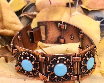 Cobre sólido 1//4 de una pulgada de ancho para hombre pulsera de enlace de 10 pulgadas CB651G.