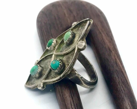 Vintage Zuni Turquoise Ring, Zuni Rings, Sterling