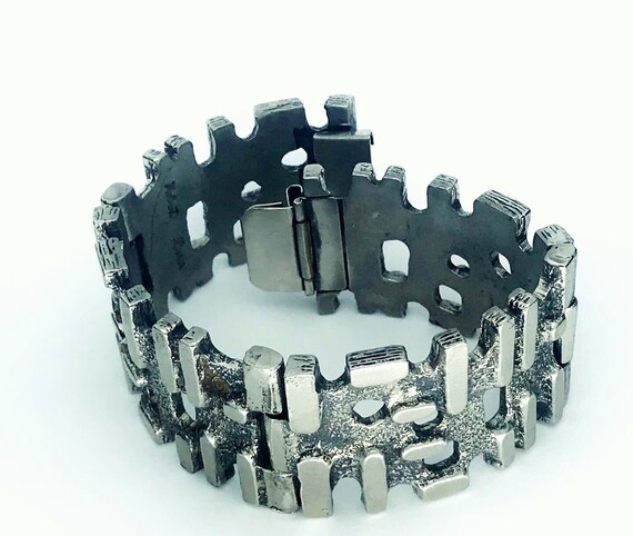 Vintage Brutalist Bracelet, Brutalist Jewelry, Sig