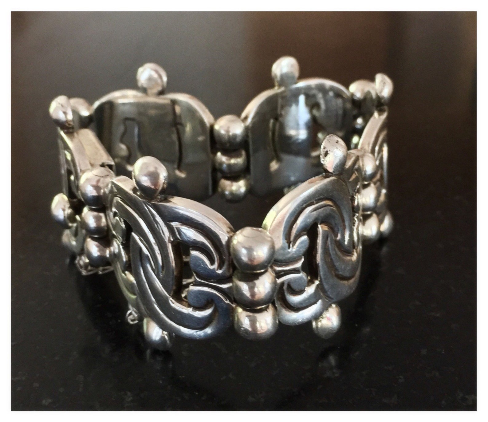 Taxco Sterling Silver Bracelet Bracelets Vintage Taxco Etsy