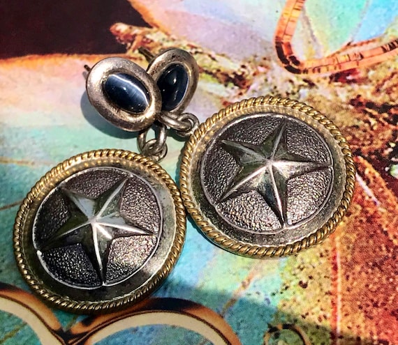 Vintage Southwestern Sterling Silver Star Earrings