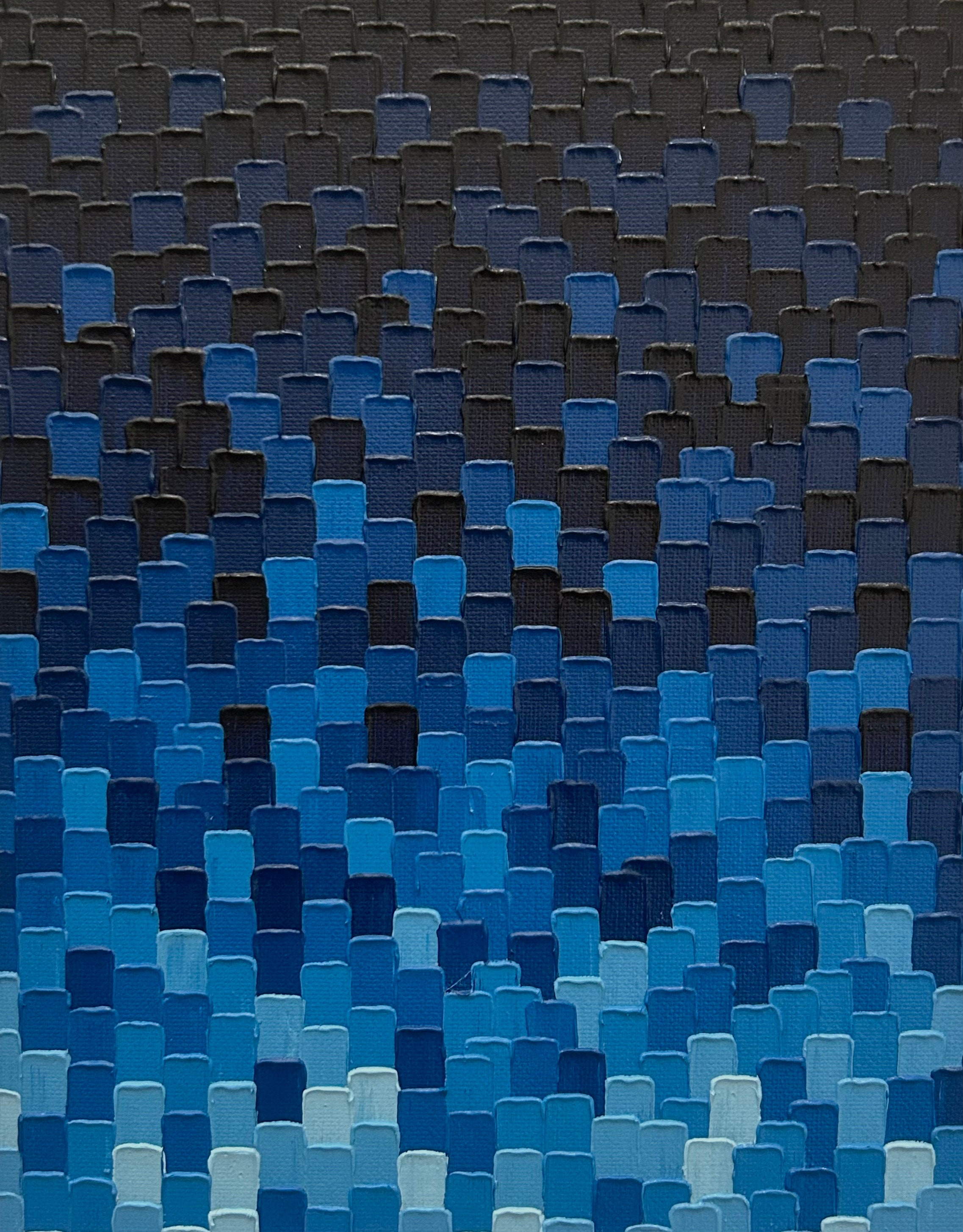 Winter Evening - Original bright blue, minimalist, abstract oil painting - 11 x 14 inches, ready to frame - by Meredith B Studios