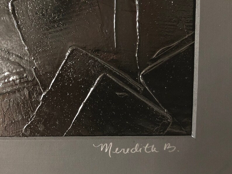 Original high texture minimalist abstract oil painting ready to frame by Meredith B Studios Building Up Courage 11 x 14 inches