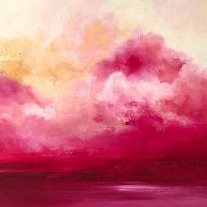 Morning Hope - Original Impressionist Seascape/Cloudscape Oil Painting by Meredith B.