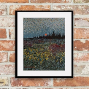 Print - City of Hamilton, &quot;September Sunset, Hagersville&quot;, Ontario Landscape Art, Impressionist Oil Painting