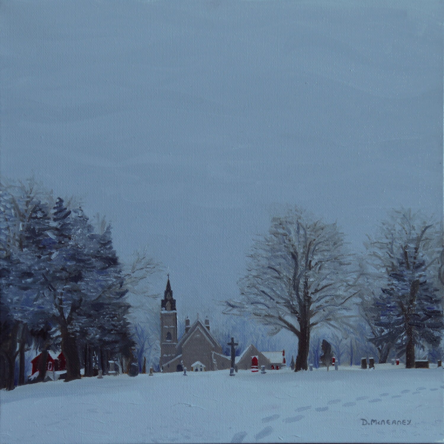 LIMITED EDITION Giclée - Original Oil Painting, "Our Lady of Mount Carmel Church, Freelton", Ontario Wall Art, Home Decor