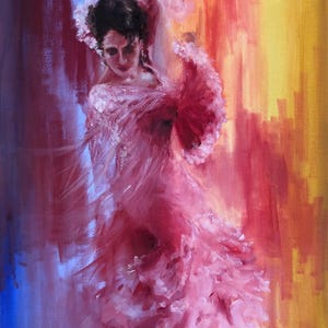 Spanische Flamenco Kunst, Originalgemälde von Spanien, Maßgeschneiderte personalisierte Malerei, Muttertag, Tänzerin, Housewarming, Souvenir, Geburtstagsgeschenk