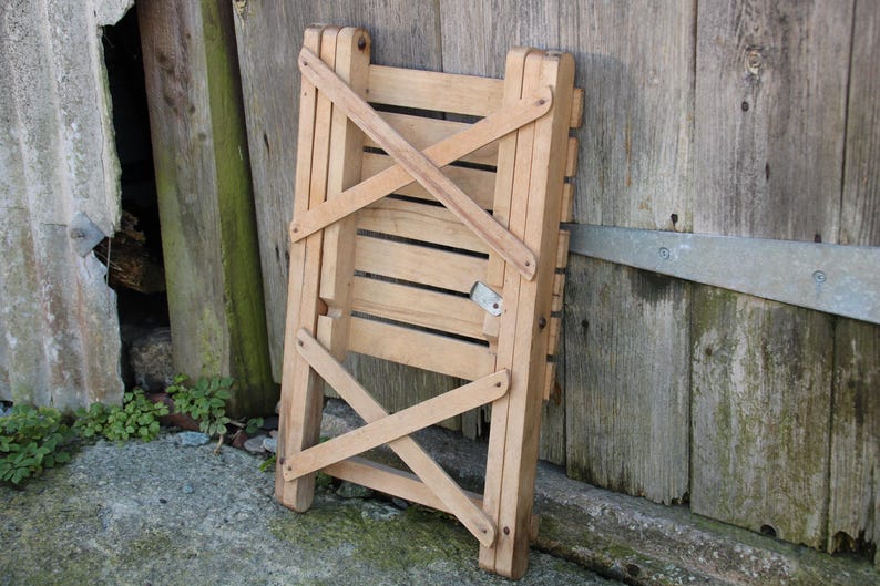 Old Vintage Small Brown Wooden Folding Stool, Plant Stand. 6 Etsy UK