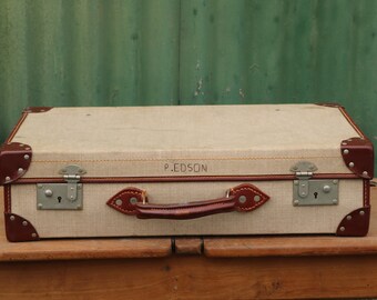 Old Vintage Antique Military Navy 1985 Suitcase. Trunk Luggage Display. #1