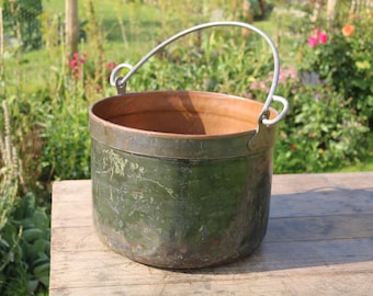 Old Antique Vintage Copper Cauldron Tub Container. Garden Planter. #3