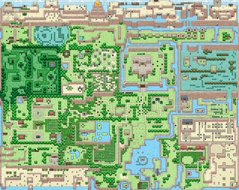 The Legend of Zelda: Link's Awakening (full hand drawn map)