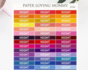 NIGHT Headers | Planner Stickers | 0760