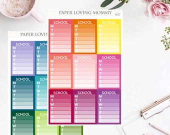 School Sidebar Stickers | Planner Stickers | 1017