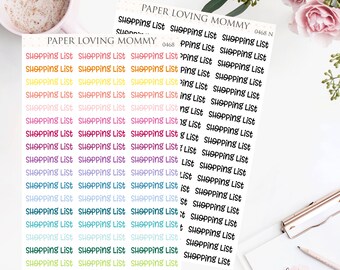 Script Headers Stickers, Shopping Planner Stickers | 0468