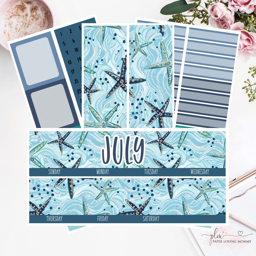 EC 7x9 JULY Monthly Kit Planner Stickers 2020 - Etsy