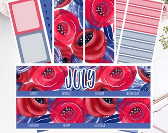 EC 7x9 JULY Monthly Kit | Planner Stickers |  2019