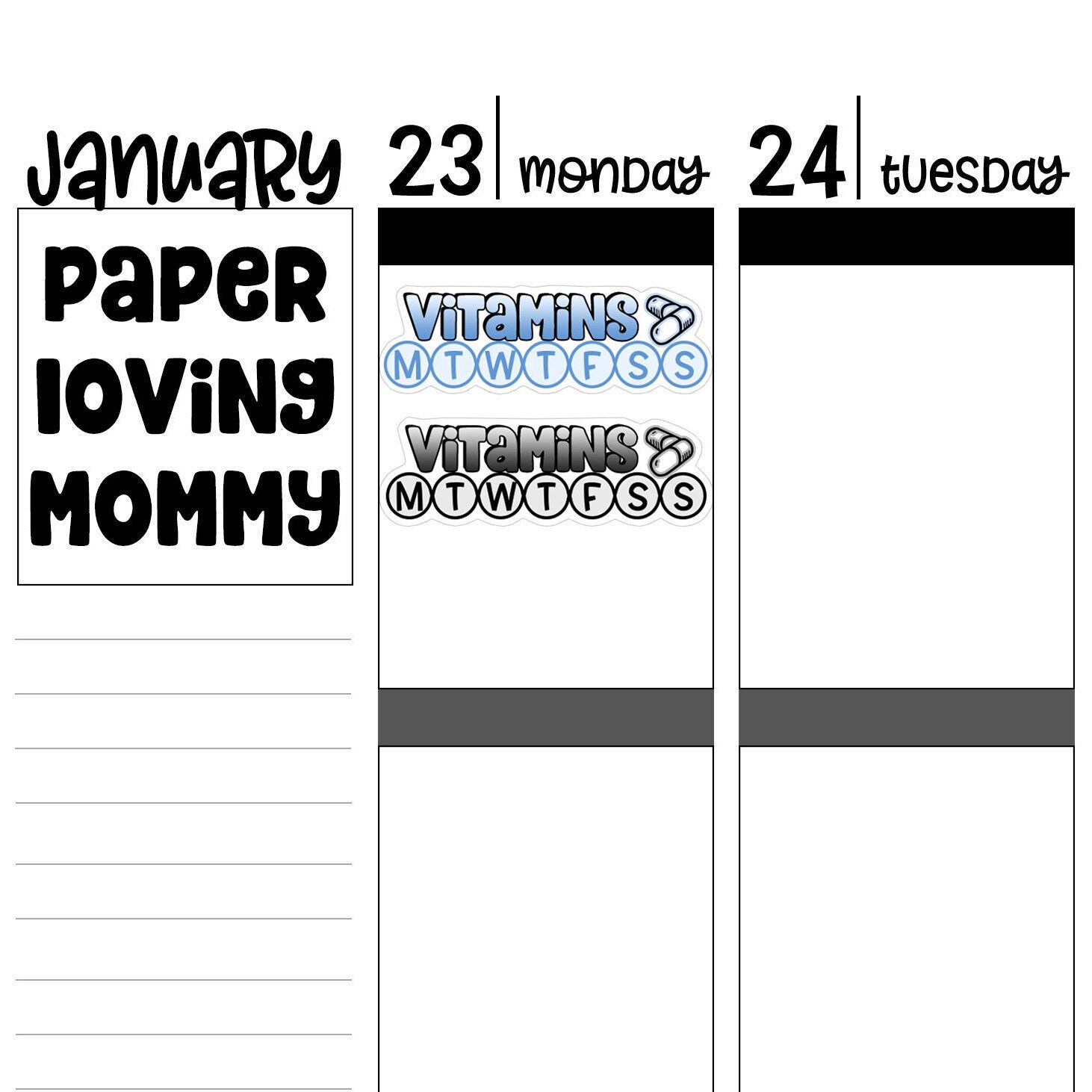 VITAMIN Habit Tracker | Daily Habit Planner Stickers | 0668
