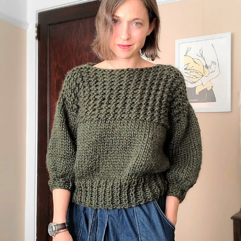 KNITTING PATTERN Of A Piece Sweater image 1