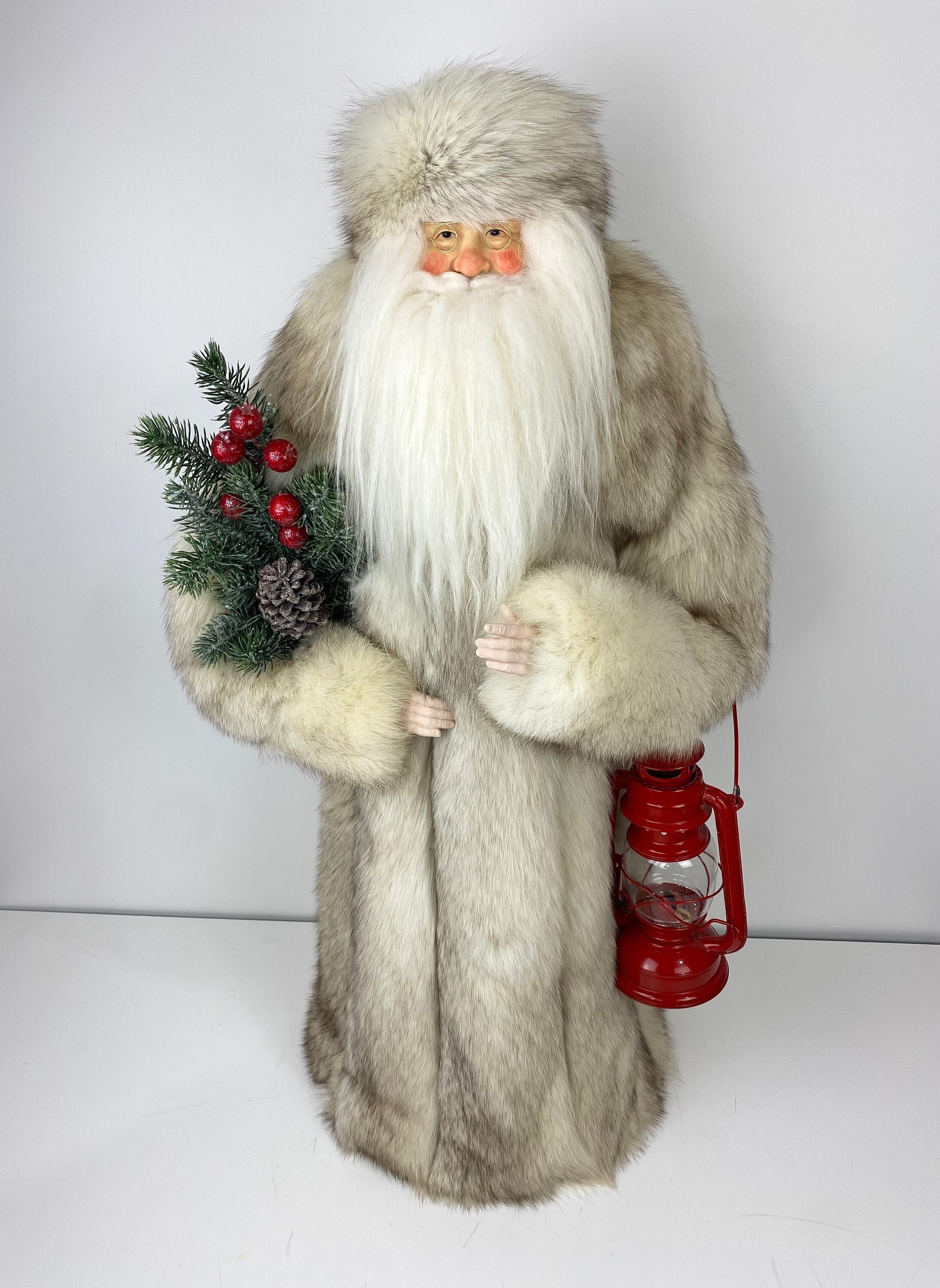 MAXDUD Unisex Red Leather Stylish Long Coat Christmas Santa Claus Faux Fur  Shearling Hooded Trench Coat at Amazon Men’s Clothing store