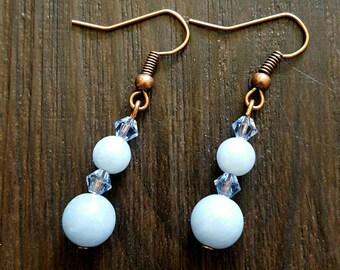 Angelite Gemstone & Swarovski Earrings