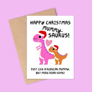 マミーザウルスのクリスマスカード、子供たちからのかわいいカード