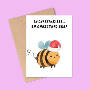 Leuke geïllustreerde kerstkaart Oh Christmas Bee