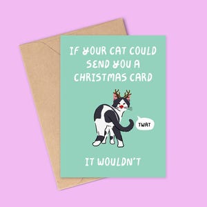 If Your Cat Could Christmas Card, Funny Relatable Cat Owner Humour