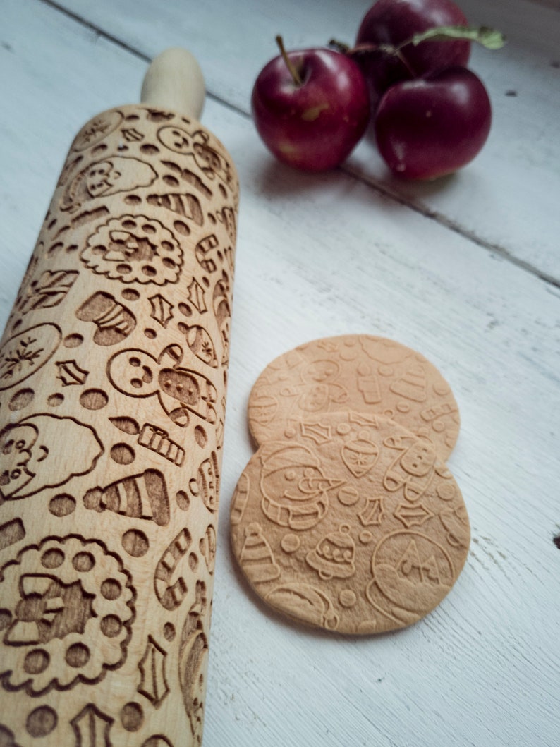 Christmas Ornaments Rolling Pin. Christmas Ornaments Pattern. Etsy