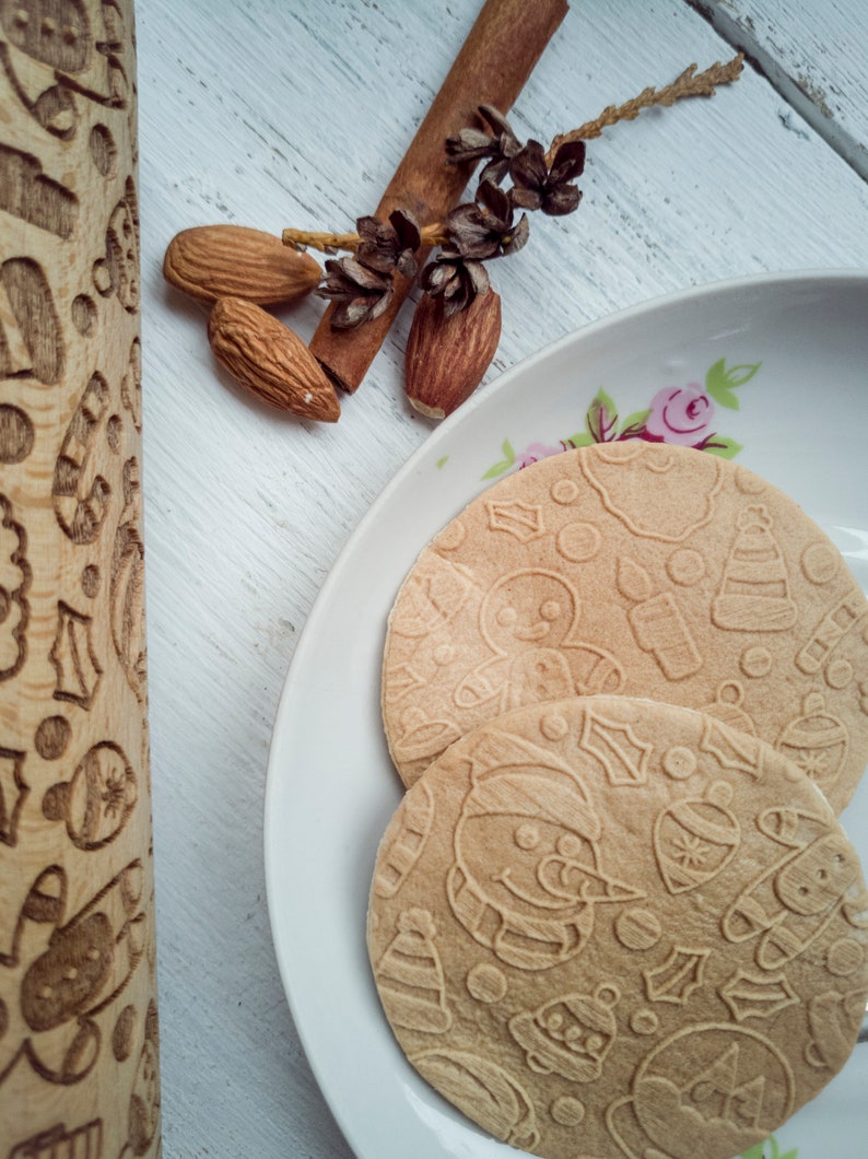 Christmas Ornaments Rolling Pin. Christmas Ornaments Pattern. Etsy