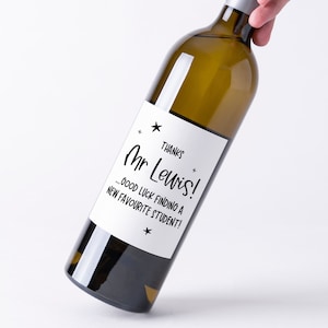 New Favourite Student Wine Label | Personalised Teacher Wine Labels | Teacher Gift Ideas | Personalised Teacher Gifts | Funny Teacher Gifts