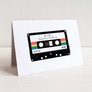 Cassette Tape Card Personalised Valentines Card Cute Valentines Cards Mixed Tape Personalised Wedding Card Unique Valentines Card image 2