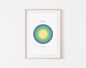 Virgo Aura Print | Star Sign Prints | Zodiac Prints | Virgo Gifts | Horoscope Prints | Gifts for Virgos | Aura | Special Gifts