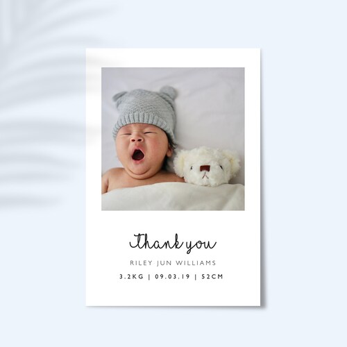 New Baby Thank You Cards Birth Announcement Cards Photo Etsy UK