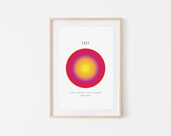 Leo Aura Print | Star Sign Prints | Zodiac Prints | Leo Gifts | Horoscope Prints | Gifts for Leos | Aura | Special Gifts