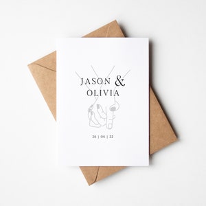 Personalised Holding Hands Wedding Card | Mr & Mrs Card | Wedding Day Card | Personalised Wedding Cards | Wedding Cards | Wedding