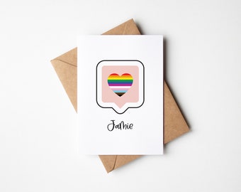 Personalised LGBTQIA+ Heart Valentines Card | Gay Valentine Cards | Valentines Cards | LGBTQ Valentines Cards | Inclusive Valentines Cards