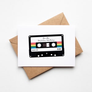 Cassette Tape Card Personalised Valentines Card Cute Valentines Cards Mixed Tape Personalised Wedding Card Unique Valentines Card image 1