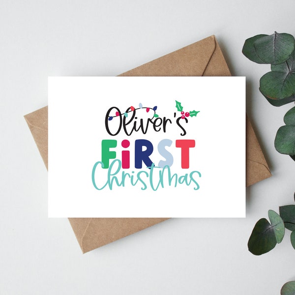 Bright First Christmas Cards | Baby First Christmas Cards | 1st Christmas Cards | Baby Christmas Cards | 1st Christmas Ideas | Cute 1st Xmas