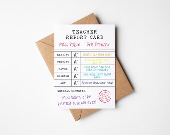 Funny Report Card - Etsy
