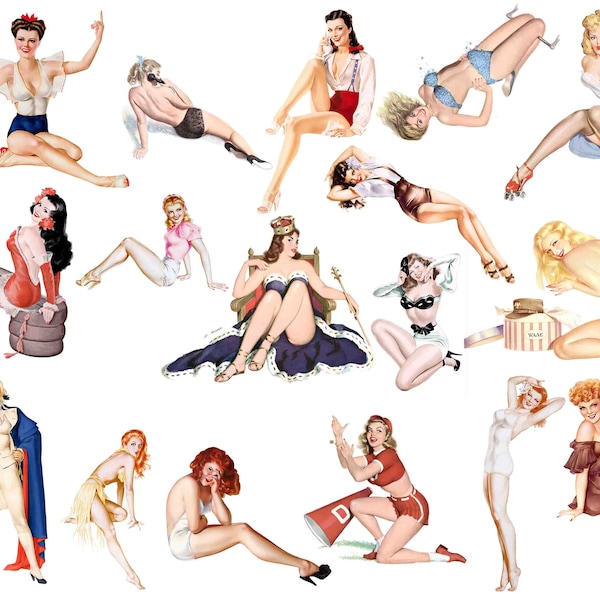 Pin Up Girls Clipart, Retro clipart, vintage ephemera, 1950s, Retro Pin Up, Retro Images,  50s Image, 1950s Lifestyle Buy 2 Get 1 FREE