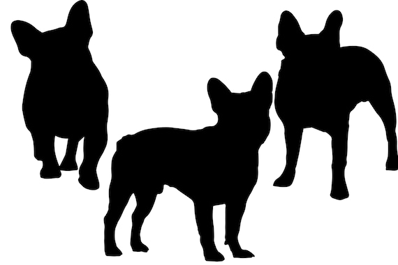 フレンチブルドッグのシルエット：SVG、PNG、クリップアート犬カット