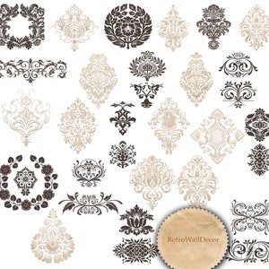 Vintage Ornaments Clip Art, Swirls, Curls, Ornaments Clip Art, Decorative Ornaments, Paper Ornaments, Flourishes clip art Buy 2 Get 1 FREE
